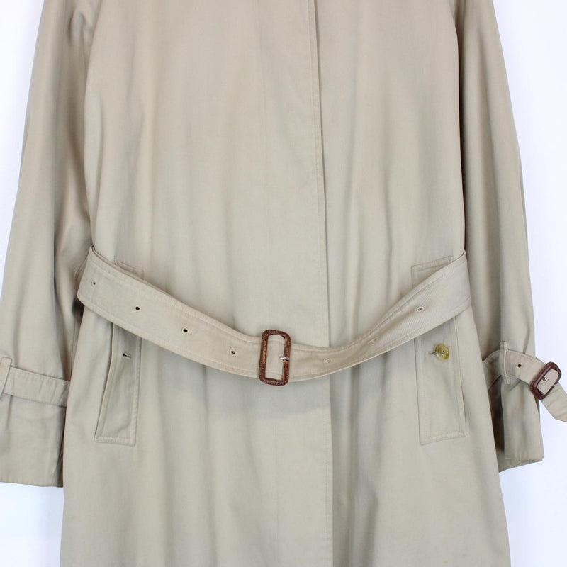 Vintage 90s Burberry Beige Single Breasted Belted Trench Coat