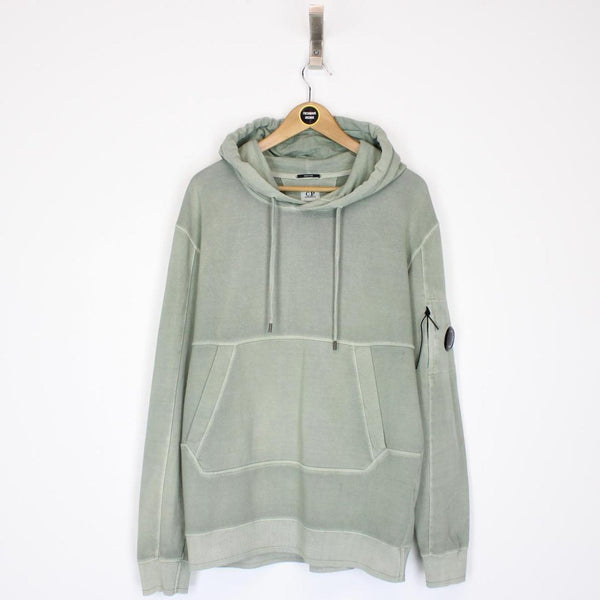 CP Company Green Resist Dyed Cotton Lens Hoodie Jumper