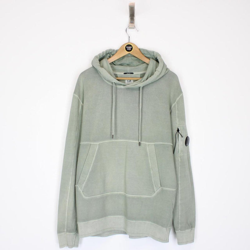 CP Company Green Resist Dyed Cotton Lens Hoodie Jumper