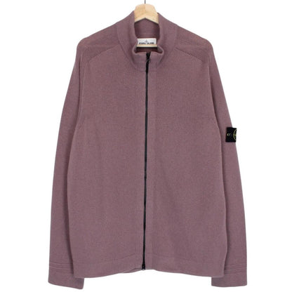 Stone Island AW 2018 Mauve Pink Wool Blend Knit Full Zip Jumper