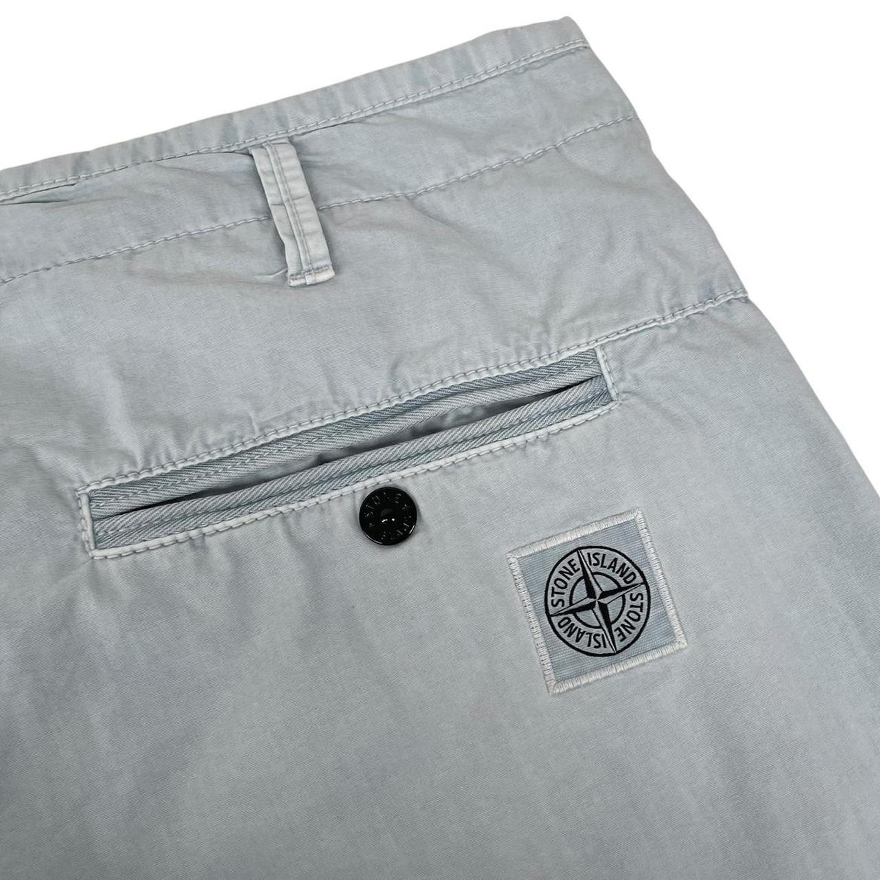 Stone Island SS 2024 Light Blue LO Fit Cotton Trousers