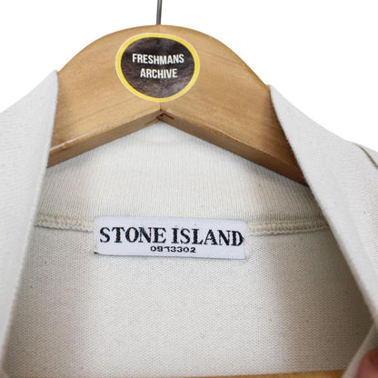 Vintage Stone Island SS 2007 White Cotton Knit 1/4 Zip Jumper
