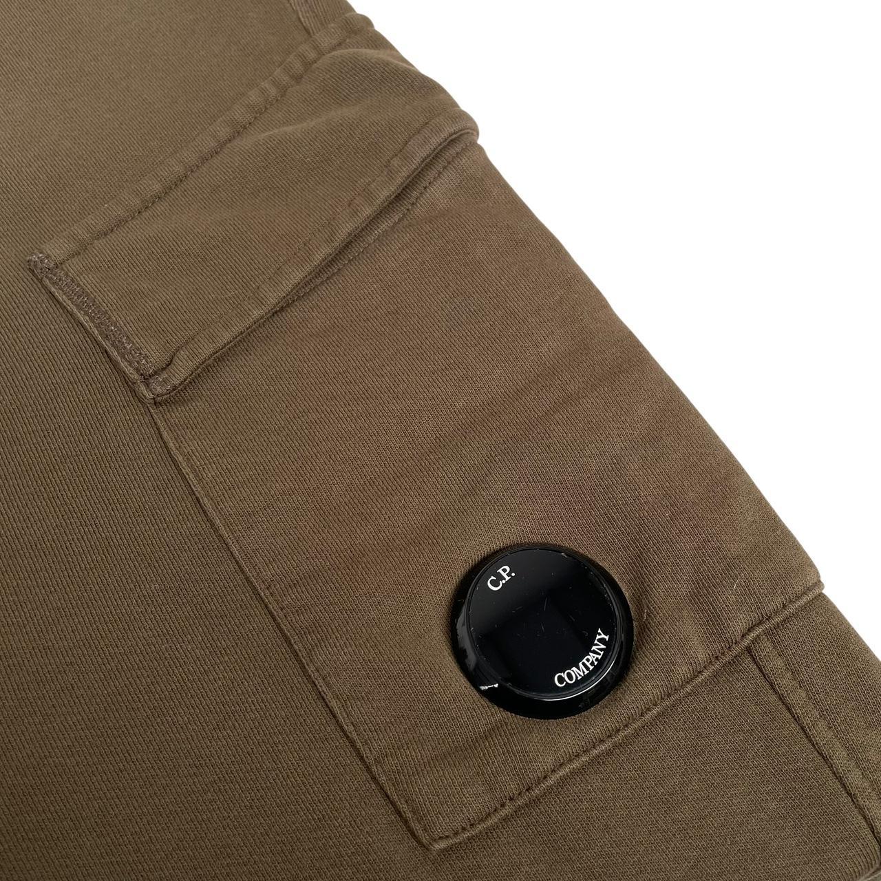 CP Company Khaki Green Goggle Lens Cotton Tracksuit Bottoms / Joggers