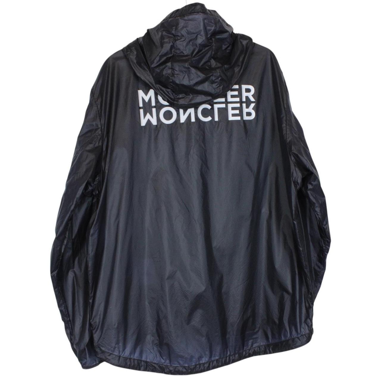 Moncler Ebizo Navy Blue Full Zip Reflective Logo Nylon Windbreaker Jacket