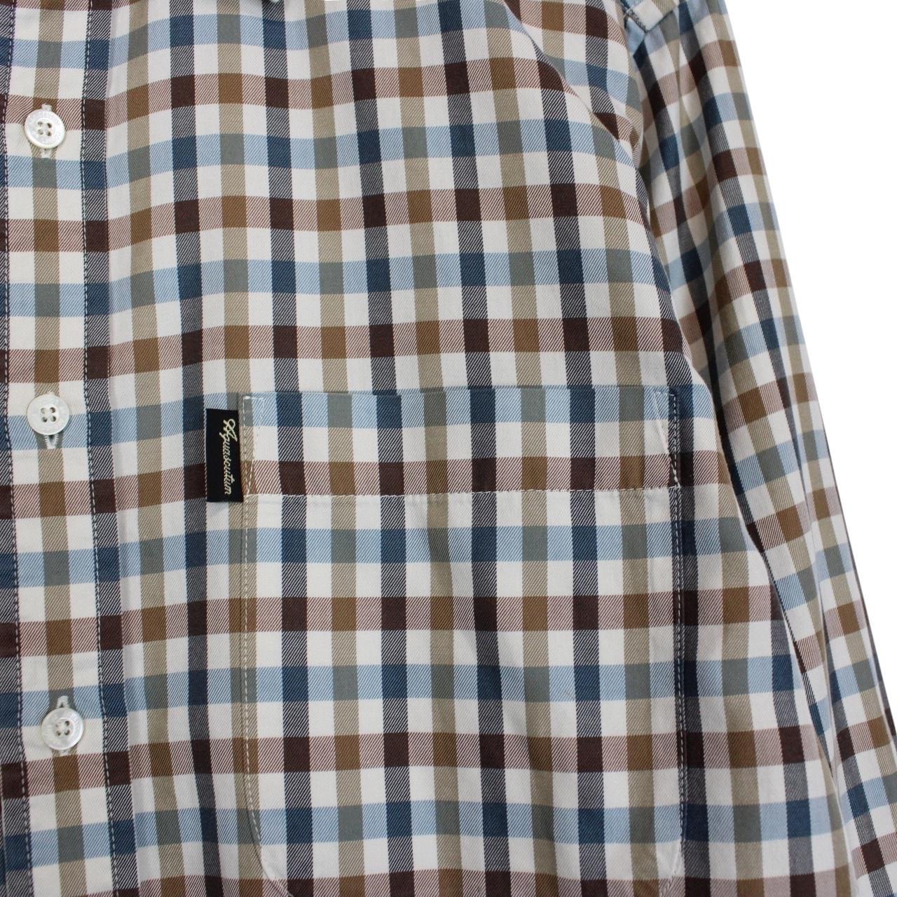 Aquascutum Multicoloured House Check Long Sleeve Cotton Shirt