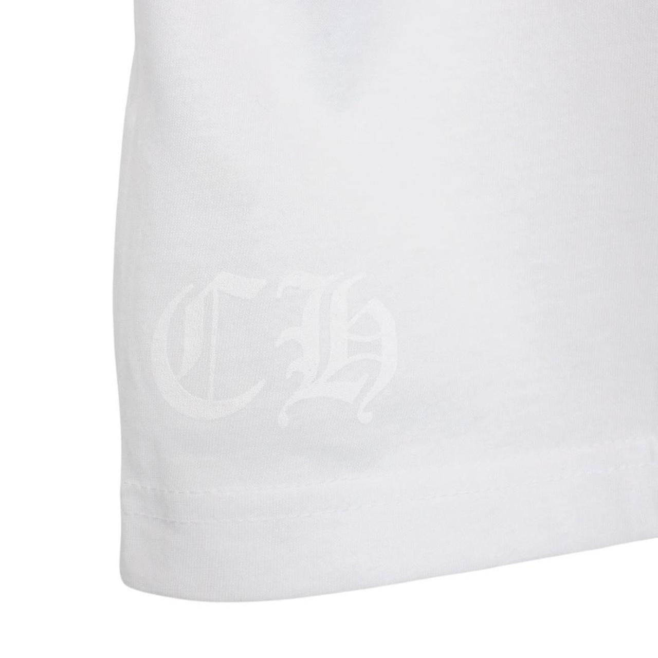 Chrome Hearts white pocket t-shirt with logo print and cotton material.
