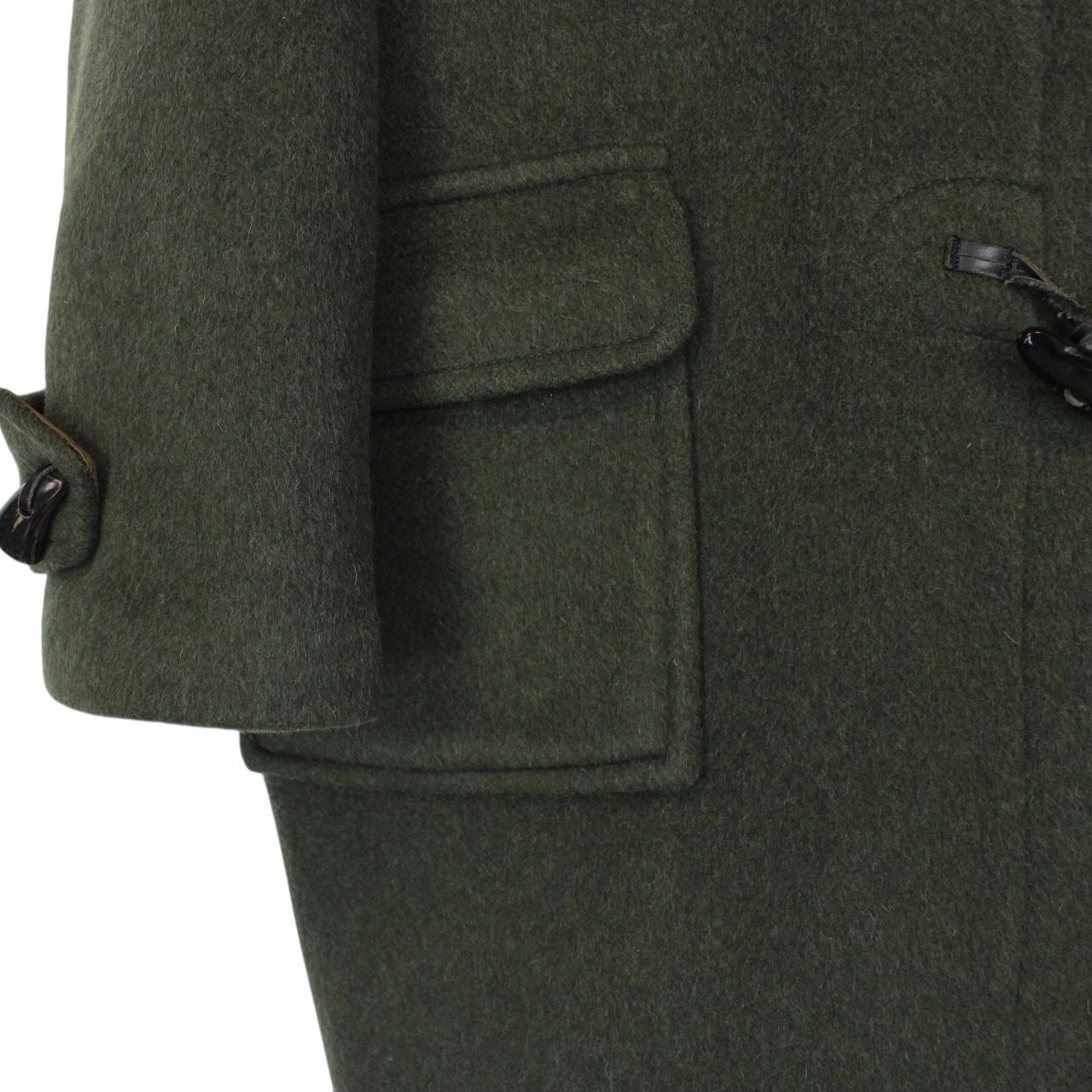 Vintage 90s Burberry Green Nova Check Wool Duffle Coat