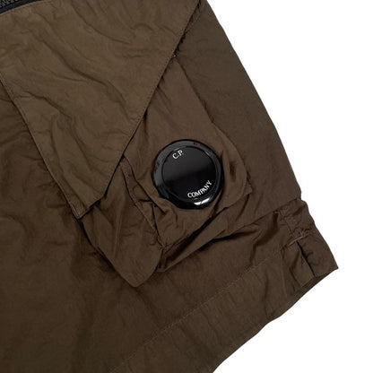 CP Company Khaki Green Nylon Lens Cargo Shorts