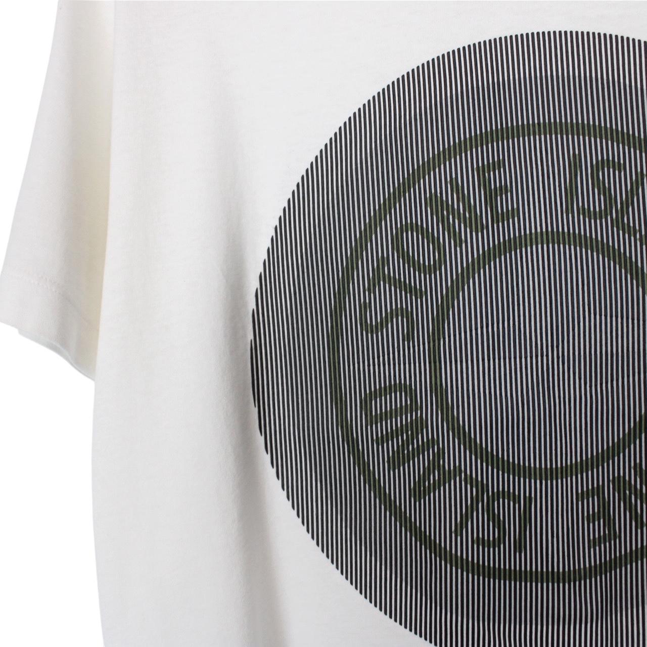 Stone Island AW 2021 White Short Sleeve Cotton Lenticular Logo Print T-Shirt