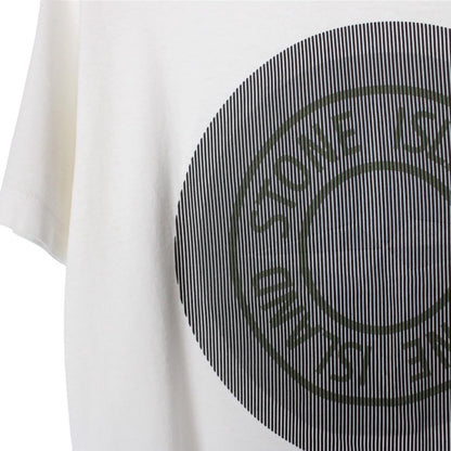 Stone Island AW 2021 White Short Sleeve Cotton Lenticular Logo Print T-Shirt