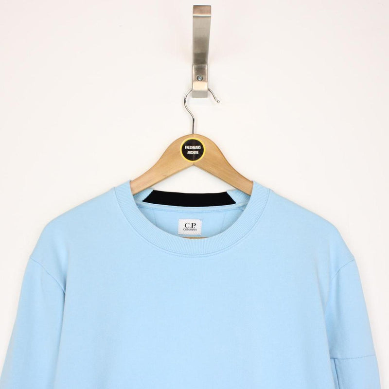 CP Company Light Blue Goggle Lens Cotton Sweatshirt Jumper