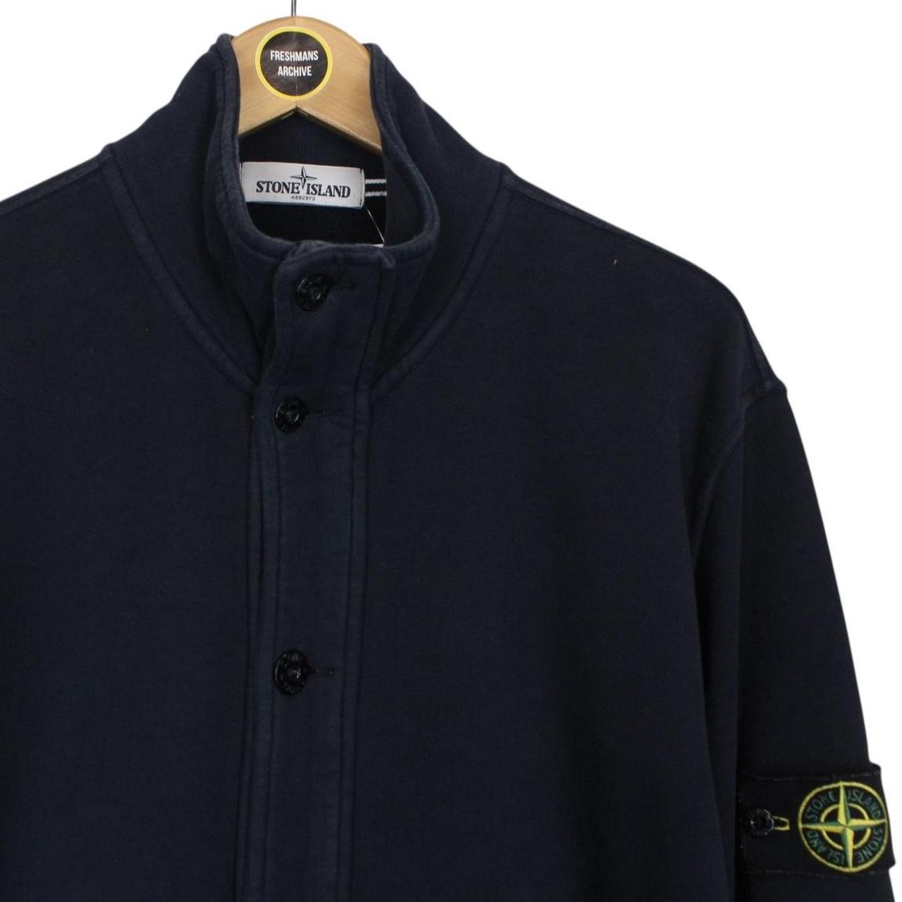 Stone Island Navy Blue Button Up Cotton Cardigan Jumper