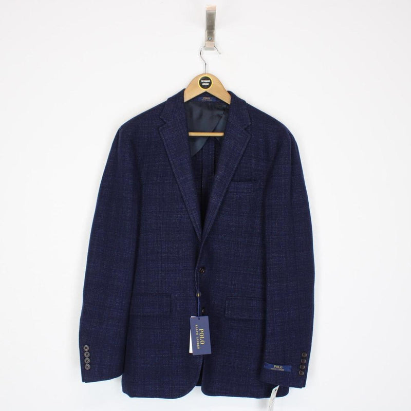 Polo Ralph Lauren Navy Blue Herringbone Blazer Jacket