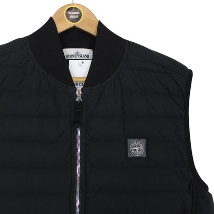 Stone Island AW 2020 Loom Woven Chambers Stretch Nylon TC Black Down Gilet