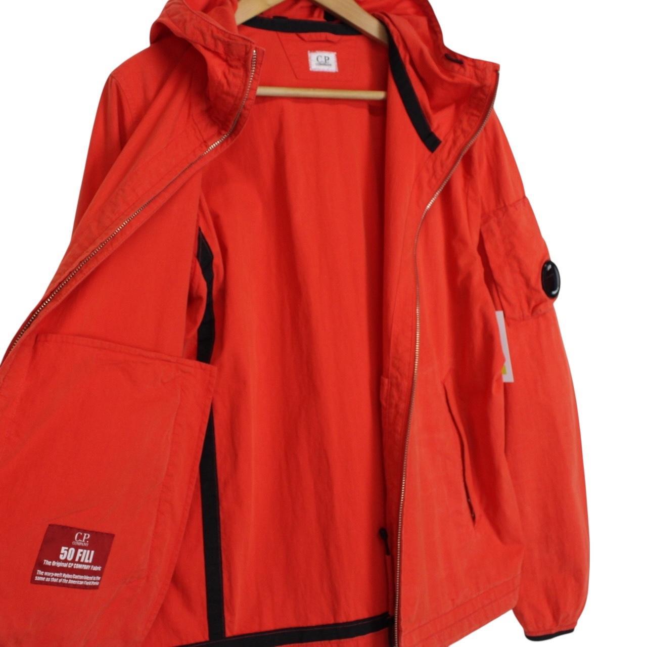CP Company Red 50 Fili Full Zip Hooded Lens Jacket