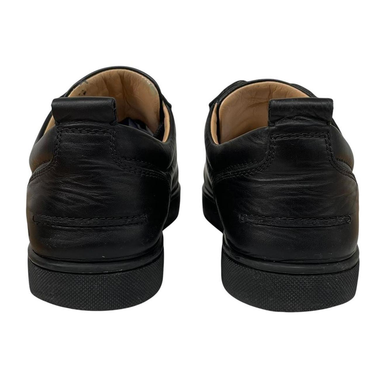 Christian Louboutin Black and Red Louis Junior Spikes Calfskin Leather Trainers