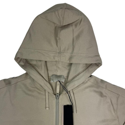 Stone Island beige hoodie full zip cotton with ghost logo and tags.