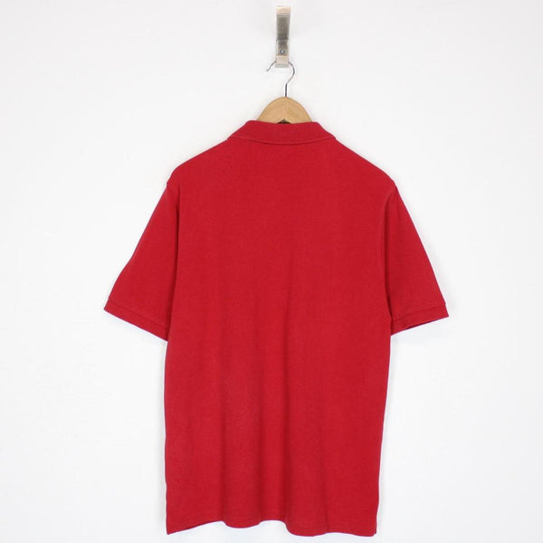 Burberry London Red Nova Check Detail Short Sleeve Cotton Polo Shirt