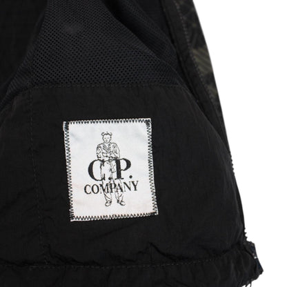 CP Company Black Full Zip Camo Net Lens Overshirt Jacket