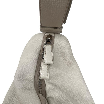 Prada Cream Saffiano Leather Large Triangle Shoulder Bag