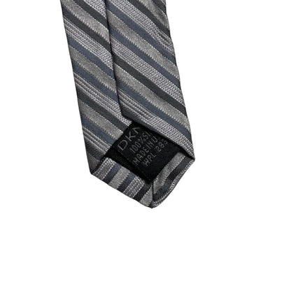 Vintage DKNY Silver Striped Silk Tie