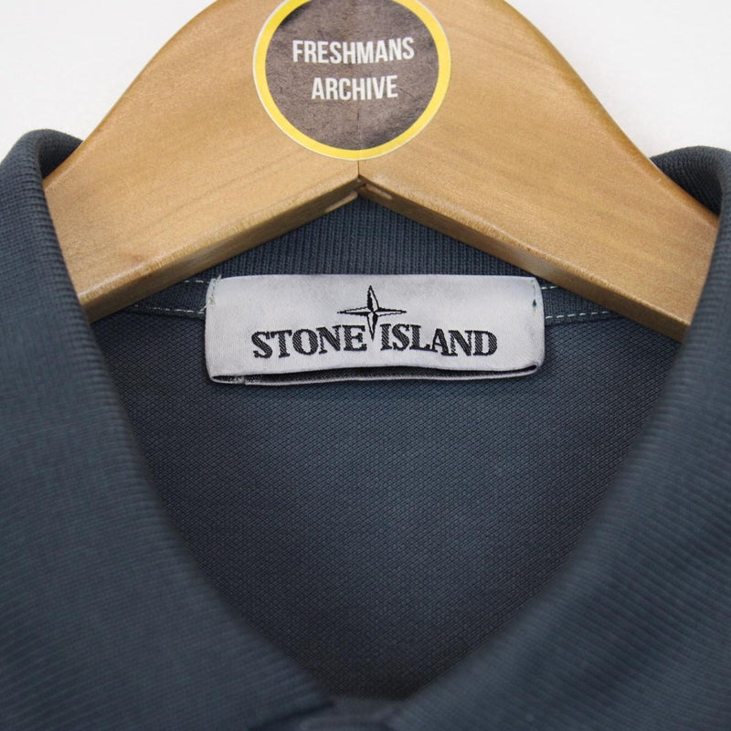 Stone Island SS 2021 Grey Short Sleeve Compass Polo Shirt
