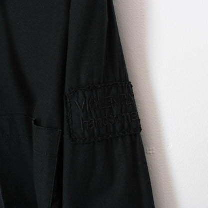 Moschino Jeans Black Button Up Lightweight Cotton Hoodie