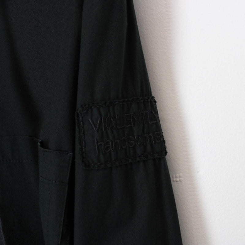 Moschino Jeans Black Button Up Lightweight Cotton Hoodie