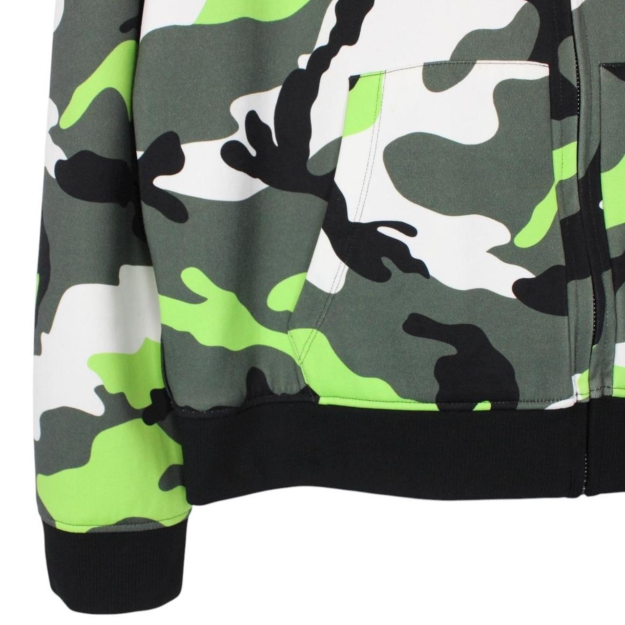 Valentino Garavani Green Camo Full Zip Nylon/Cotton Hoodie
