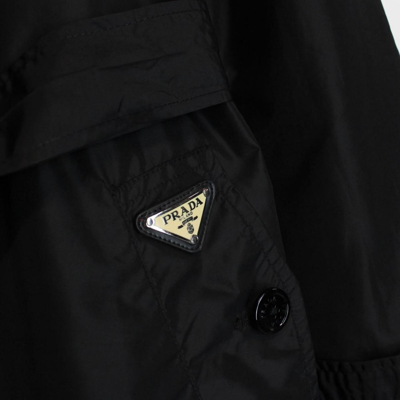 Vintage Prada Black Nylon Belted Trench Coat