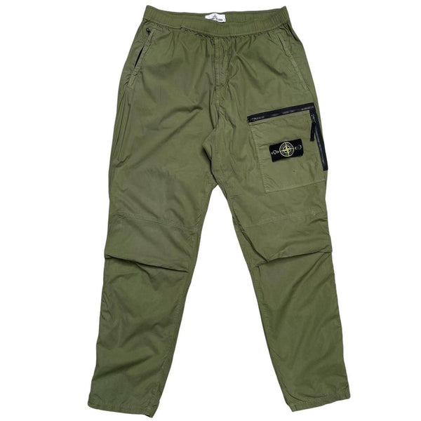Stone Island SS 2022 Green and Black RE-T Fit Cargo Trousers