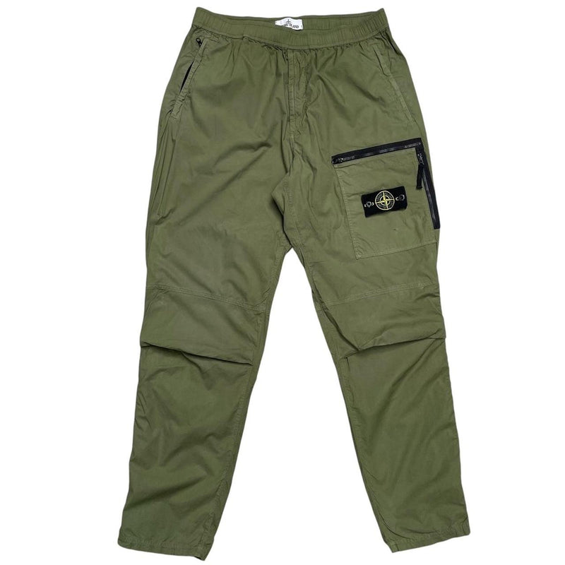 Stone Island SS 2022 Green and Black RE-T Fit Cargo Trousers