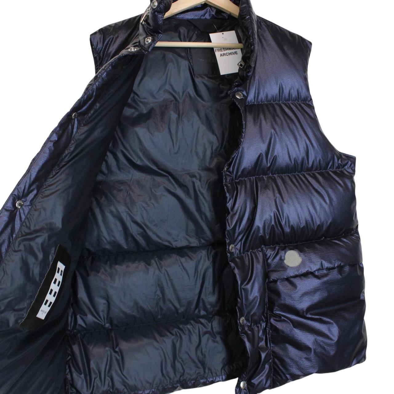 Moncler 2 Genius 1952 Metallic Navy Blue Idir Down Gilet / Bodywarmer