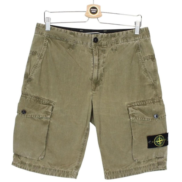 Stone Island SS 2021 Khaki Brown Bermuda Cotton Cargo Shorts
