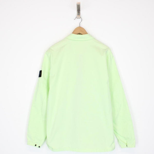 Stone Island SS 2023 Light Green Full Zip Cotton Overshirt Jacket