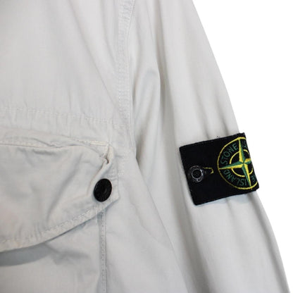 Stone Island SS 2021 Pale Blue Full Zip Cotton Overshirt Jacket
