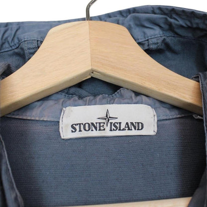 Stone Island AW 2014 Blue Supima Cotton Twill Stretch-TC Hooded Jacket