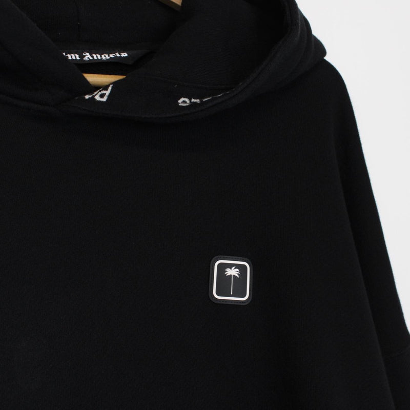 Palm Angels Black Logo Taping Pullover Hoodie Jumper