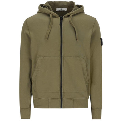 Stone Island SS26 Green Organic Cotton Full Zip Hoodie Jumper