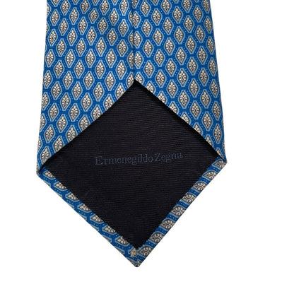Ermenegildo Zegna Blue Geometric Silk Tie