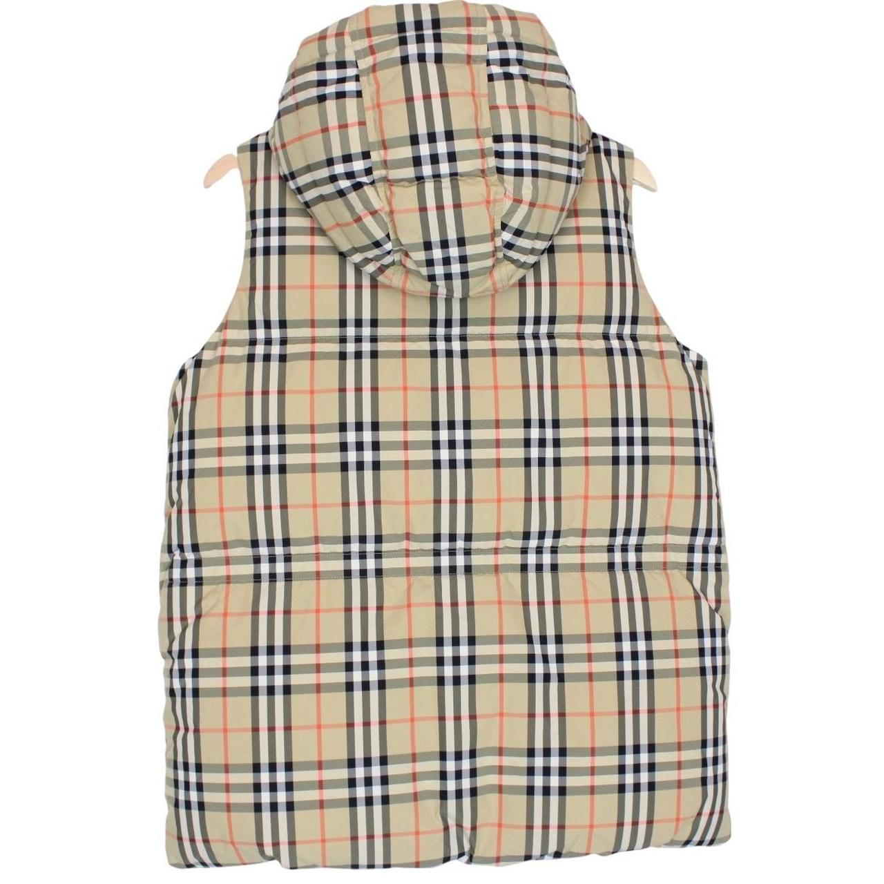 Burberry Beige Nova Check Down Hooded Puffer Gilet