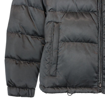 Prada Silver Resin Coated Nylon Fox Fur Collar Down Jacket