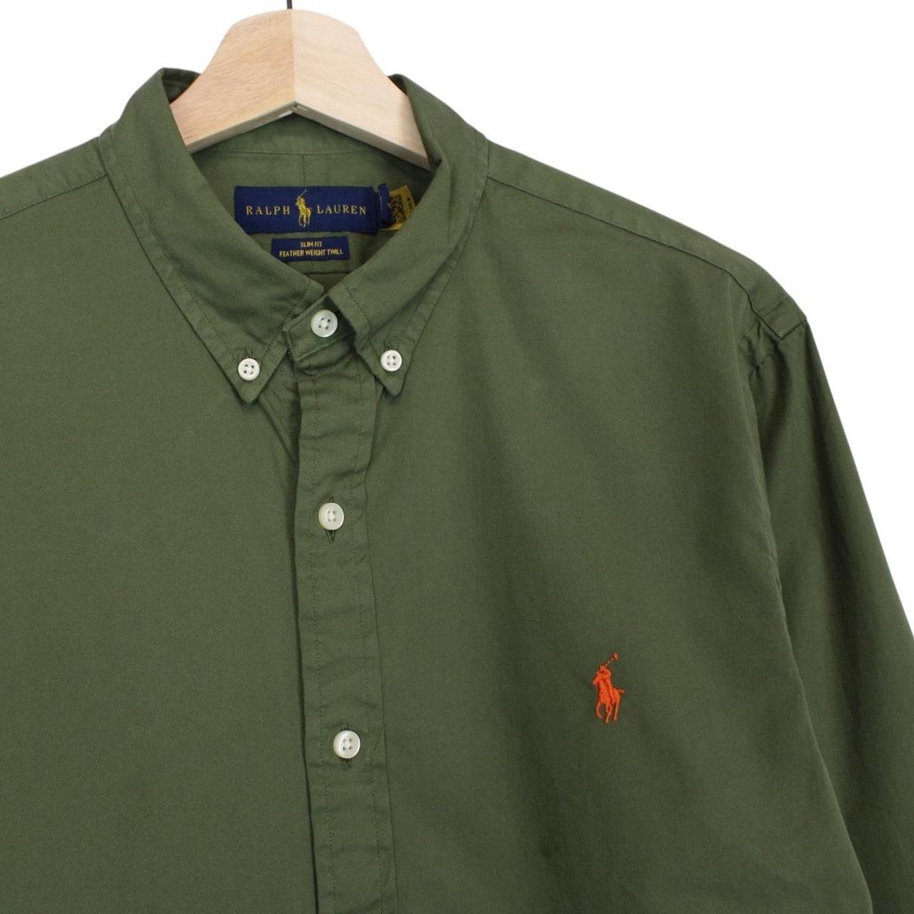 Polo Ralph Lauren Olive Green Featherweight Twill Cotton Long Sleeve Shirt