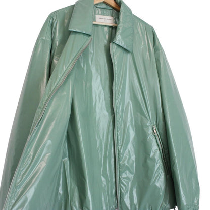 Dries Van Noten Green Nylon Crinkle Full Zip Jacket