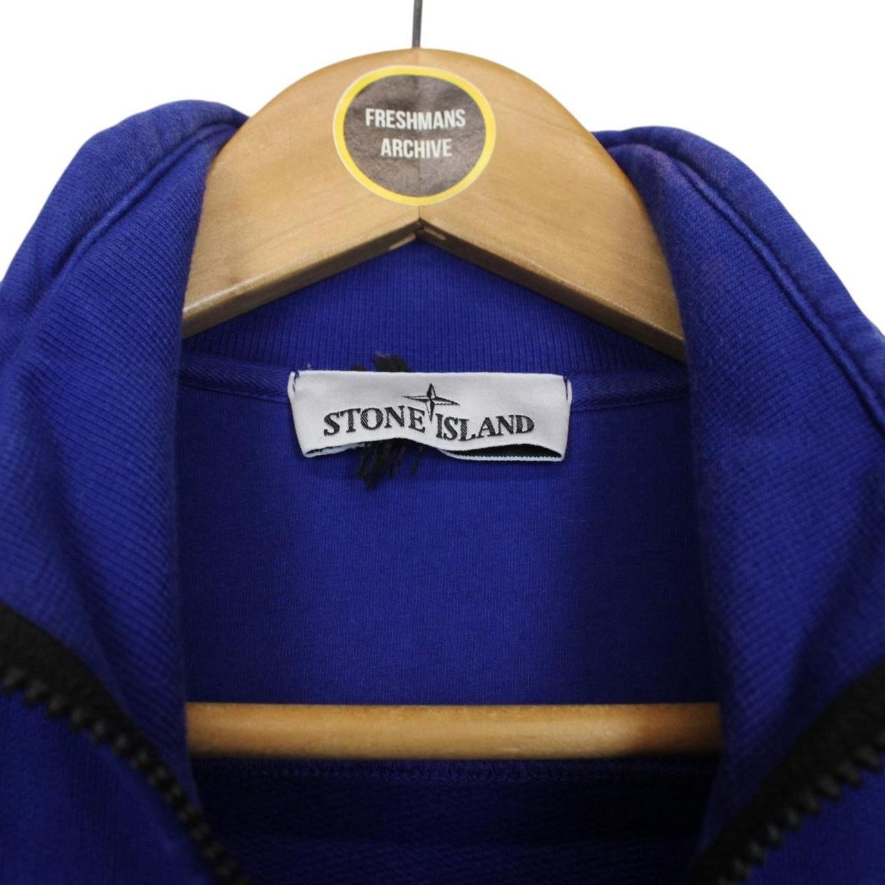 Stone Island AW 2023 Blue 1/4 Zip Cotton Sweatshirt Jumper