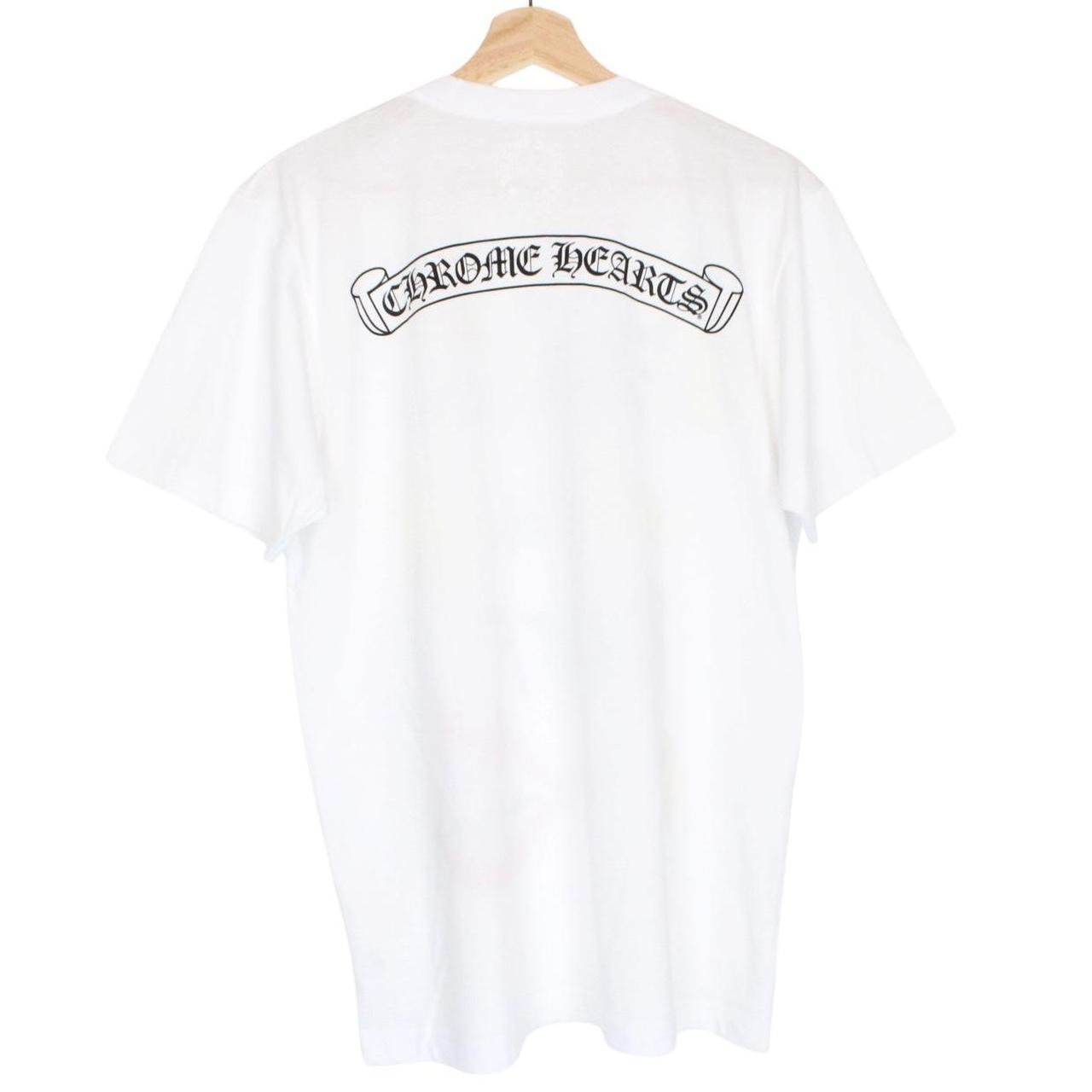 Chrome Hearts white pocket t-shirt with logo print and cotton material.