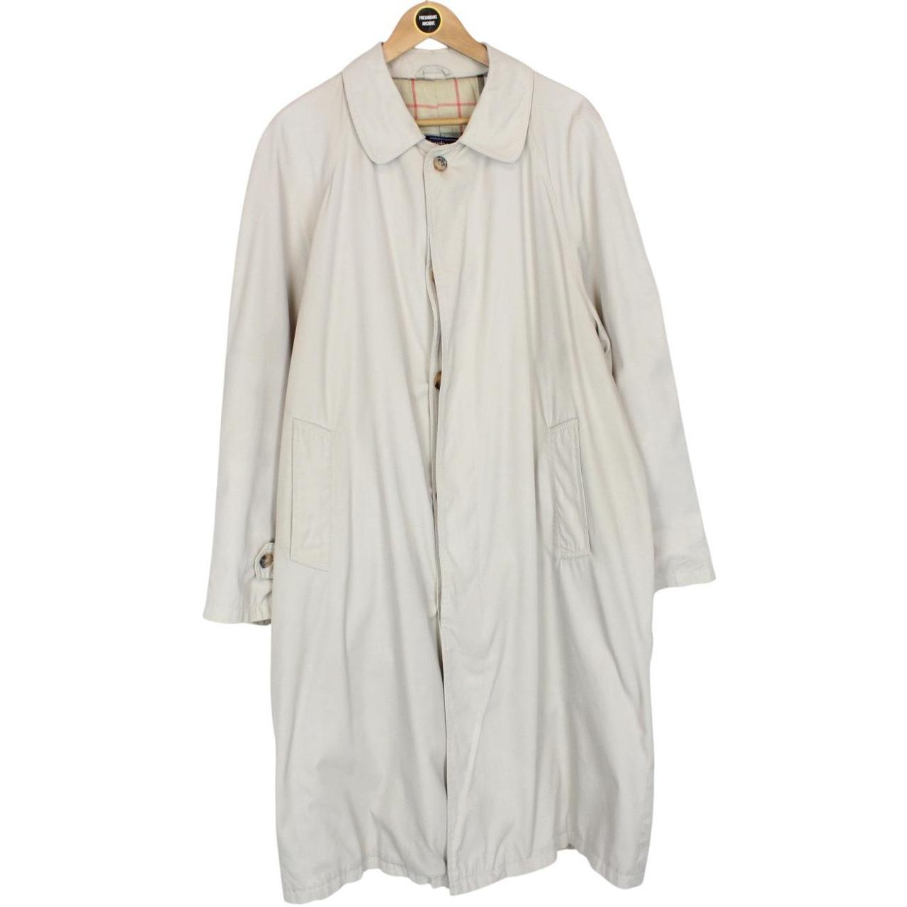 Vintage 90s Burberry Beige Single Breasted Nova Check Trench Coat