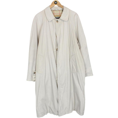 Vintage 90s Burberry Beige Single Breasted Nova Check Trench Coat