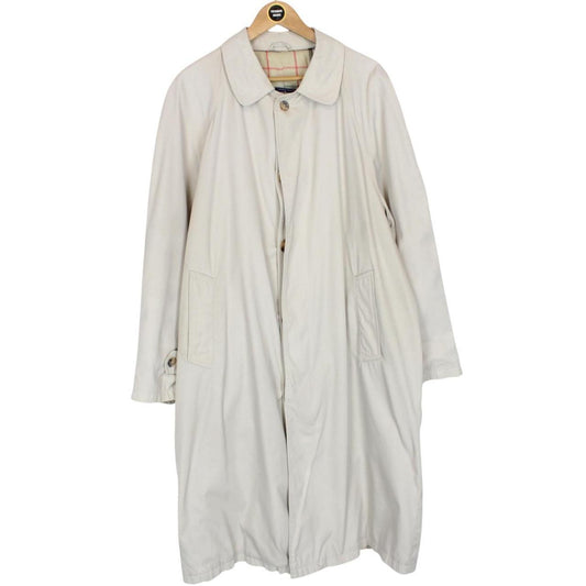 Vintage 90s Burberry Beige Single Breasted Nova Check Trench Coat