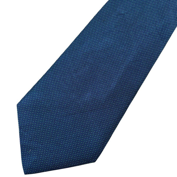 Polo Ralph Lauren blue silk tie with classic logo and smooth texture.